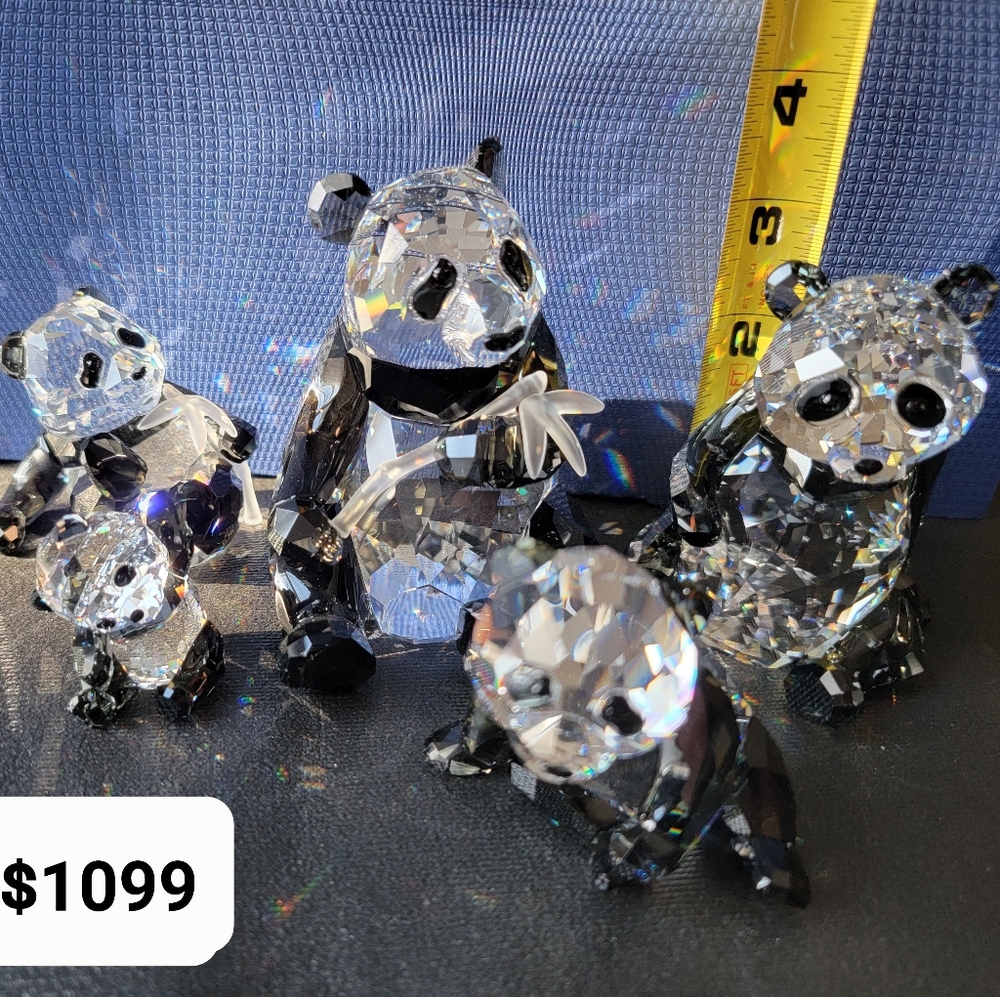 Swarovski Figurines Pandas